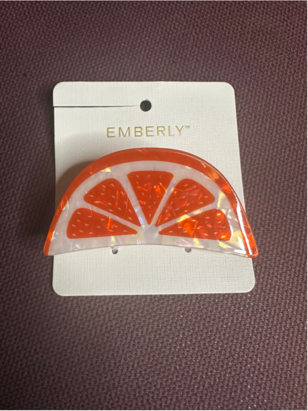 Women's Emberly Orange Slice Hair Claw Clip